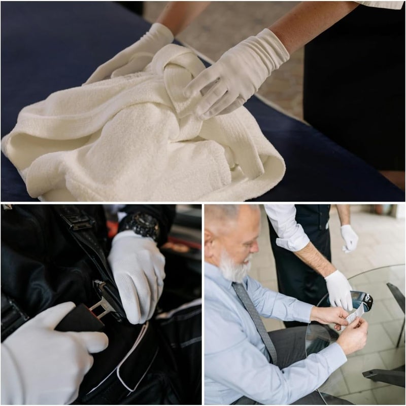 COOBL 12 Pairs White Cotton Gloves For Dry Hands and Eczema,Soft Breathable Stretchy Working Gloves for coins, Jewelry,Moisturizing Glove for Women and man - Image 4